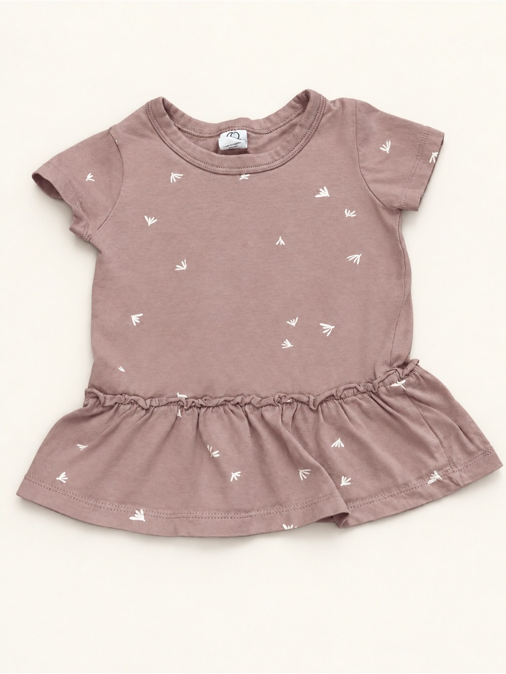 Coloured Organics Peplum Tee in Dusty Mauve